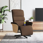 Adjustable Massage Chair with Footrest, Fabric Brown