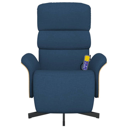Massagestoel Verstelbaar Met Voetensteun Stof Blauw