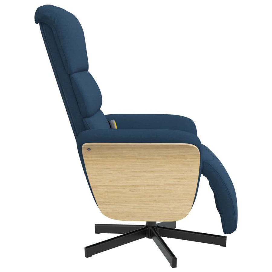 Massagestoel Verstelbaar Met Voetensteun Stof Blauw
