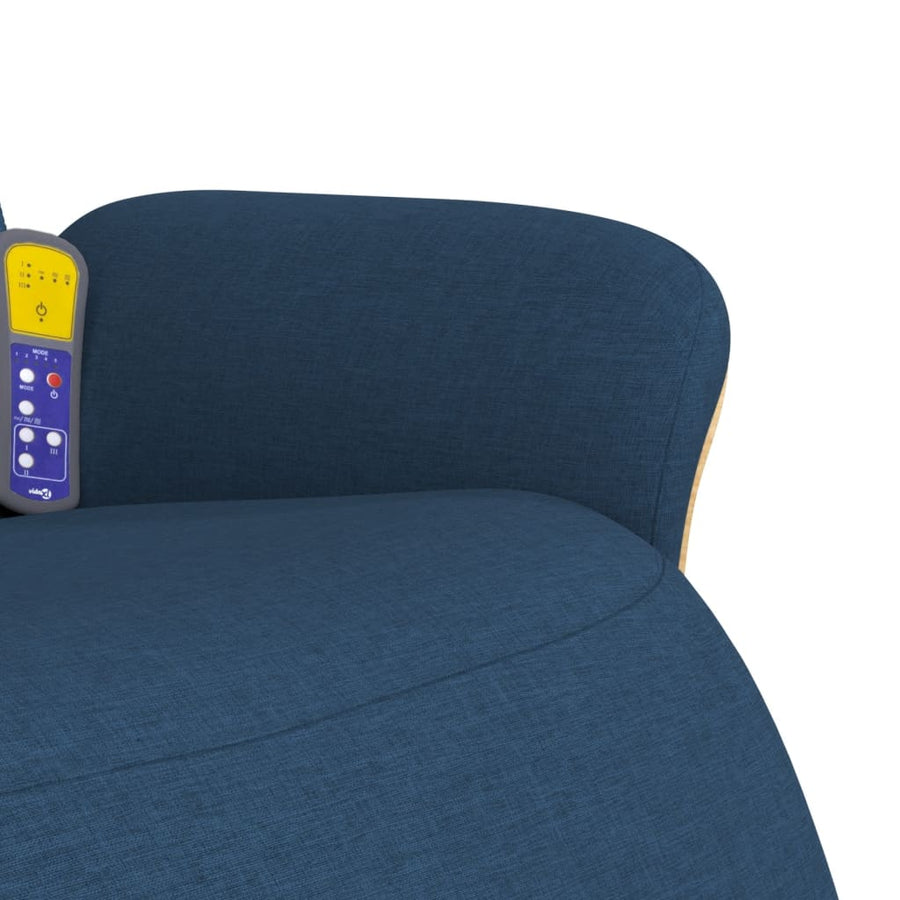 Massagestoel Verstelbaar Met Voetensteun Stof Blauw