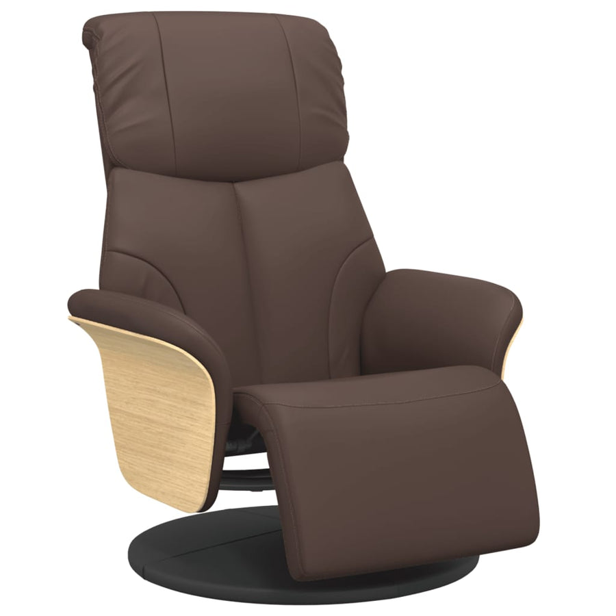 Fauteuil Verstelbaar Met Voetensteun Kunstleer Bruin