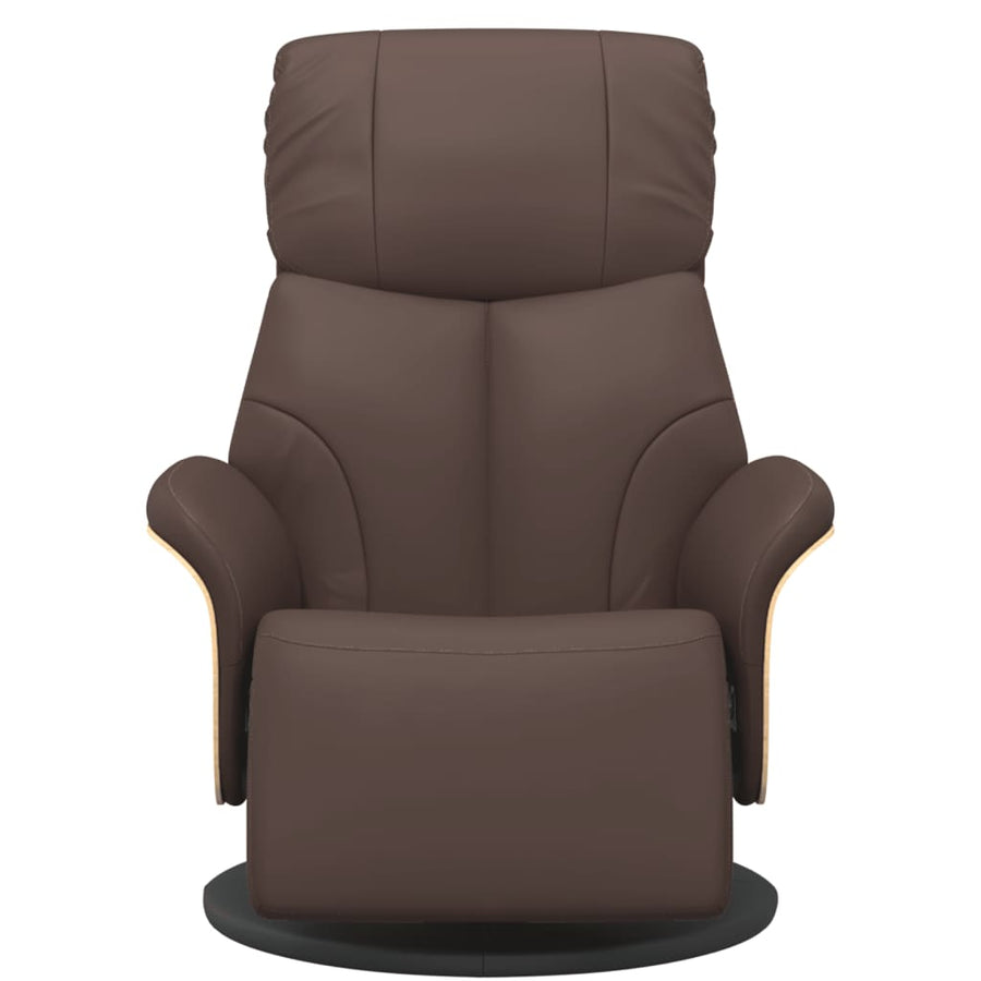 Fauteuil Verstelbaar Met Voetensteun Kunstleer Bruin