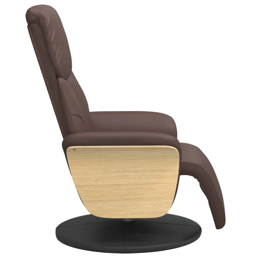 Fauteuil Verstelbaar Met Voetensteun Kunstleer Bruin