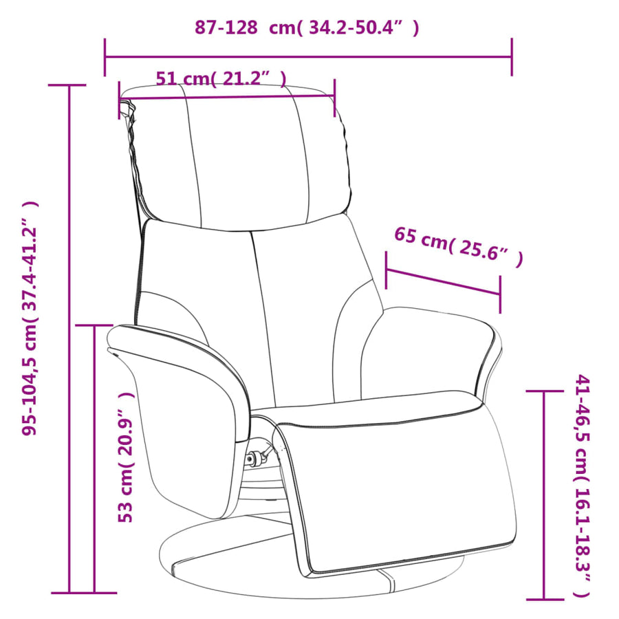 Fauteuil Verstelbaar Met Voetensteun Kunstleer Bruin