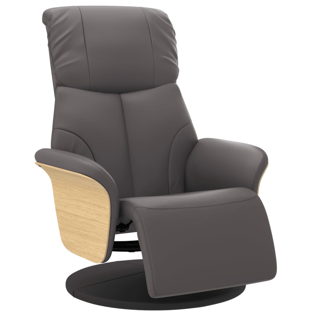 Fauteuil verstelbaar met voetensteun kunstleer grijs