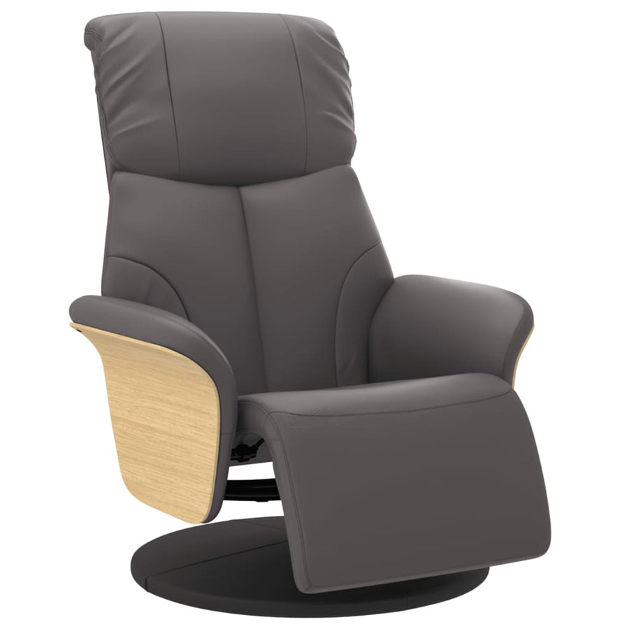 Fauteuil verstelbaar met voetensteun kunstleer grijs