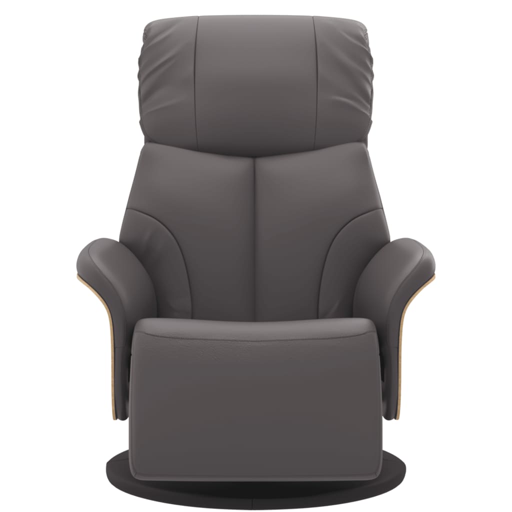 Fauteuil verstelbaar met voetensteun kunstleer grijs