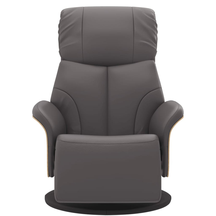Fauteuil verstelbaar met voetensteun kunstleer grijs