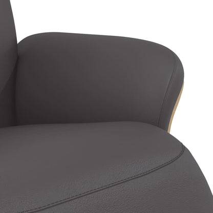 Fauteuil verstelbaar met voetensteun kunstleer grijs