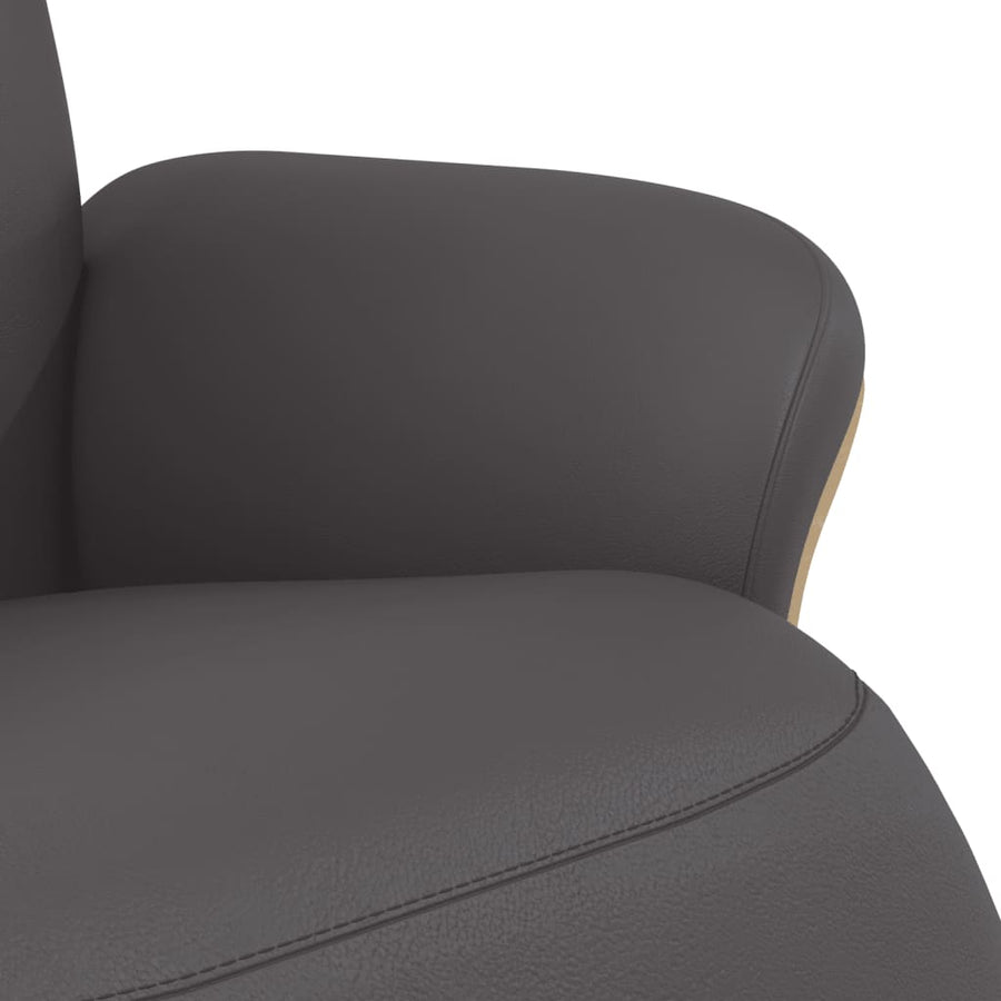 Fauteuil verstelbaar met voetensteun kunstleer grijs