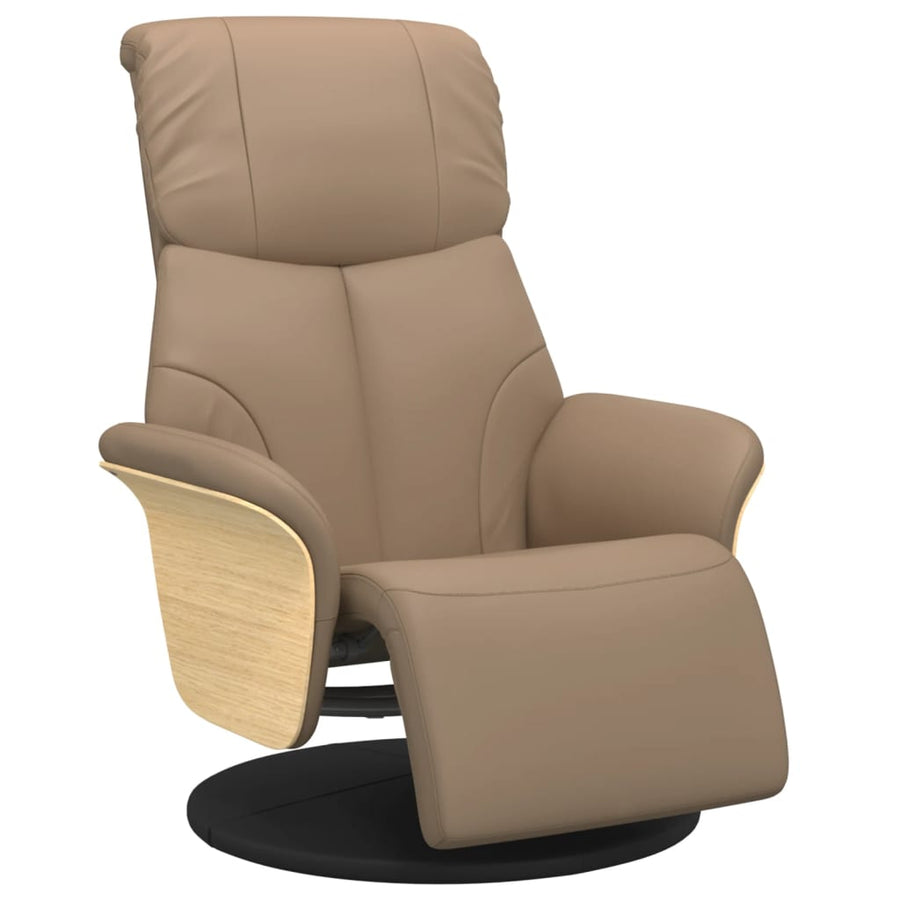 Fauteuil verstelbaar met voetensteun kunstleer cappuccinokleur