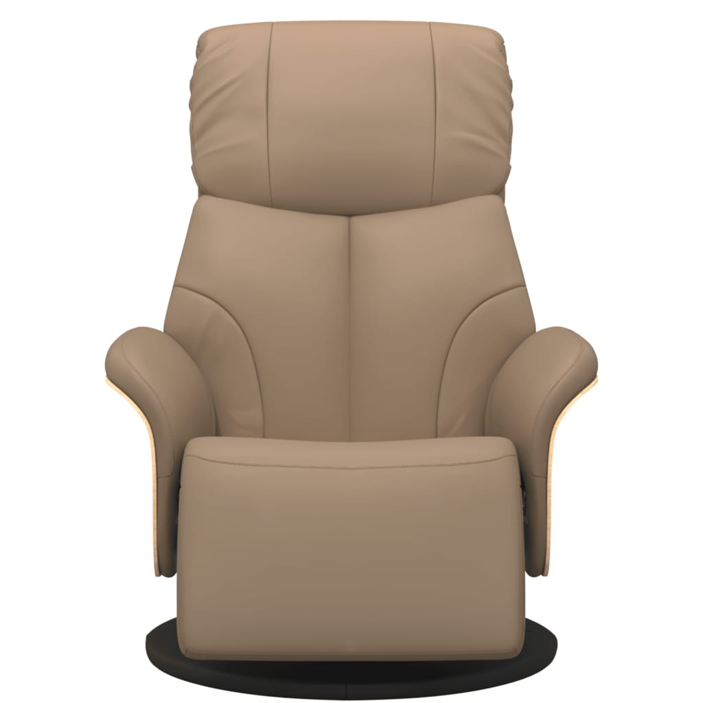Fauteuil verstelbaar met voetensteun kunstleer cappuccinokleur