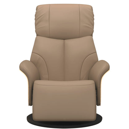 Fauteuil verstelbaar met voetensteun kunstleer cappuccinokleur