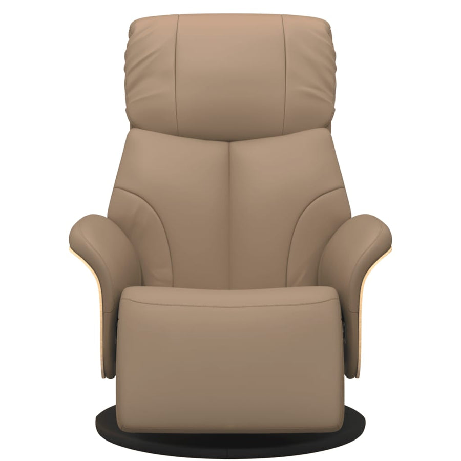 Fauteuil verstelbaar met voetensteun kunstleer cappuccinokleur
