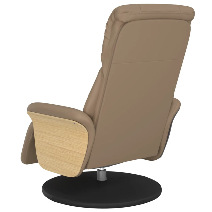 Fauteuil verstelbaar met voetensteun kunstleer cappuccinokleur