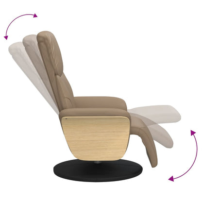 Fauteuil verstelbaar met voetensteun kunstleer cappuccinokleur