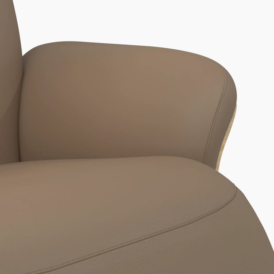 Fauteuil verstelbaar met voetensteun kunstleer cappuccinokleur