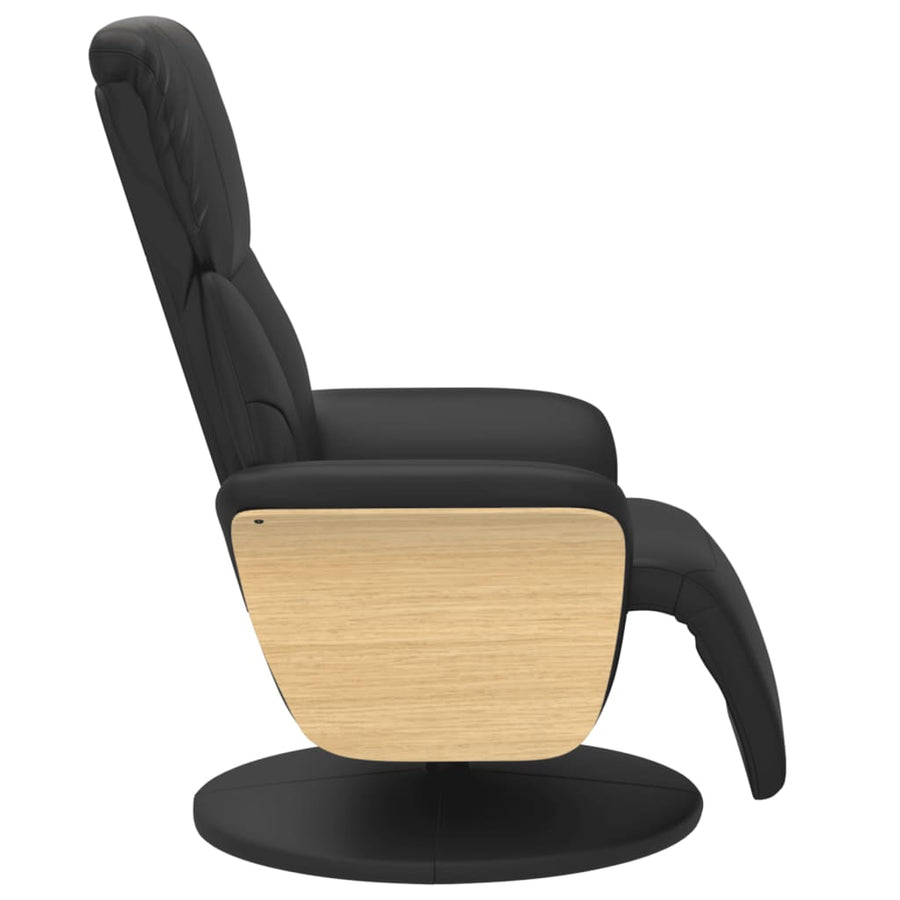 Fauteuil Verstelbaar Met Voetensteun Kunstleer Zwart