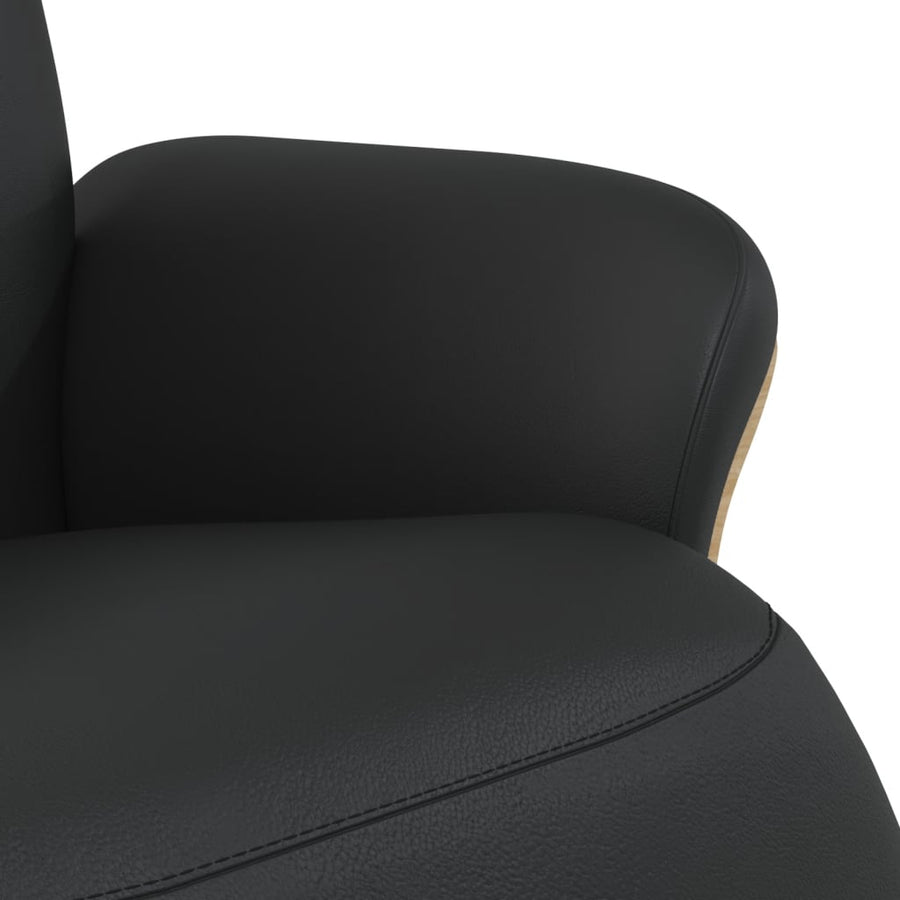 Fauteuil Verstelbaar Met Voetensteun Kunstleer Zwart
