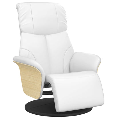 Fauteuil Verstelbaar Met Voetensteun Kunstleer Wit