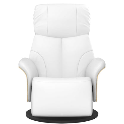 Fauteuil Verstelbaar Met Voetensteun Kunstleer Wit