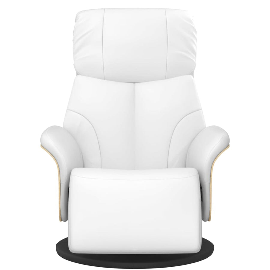 Fauteuil Verstelbaar Met Voetensteun Kunstleer Wit
