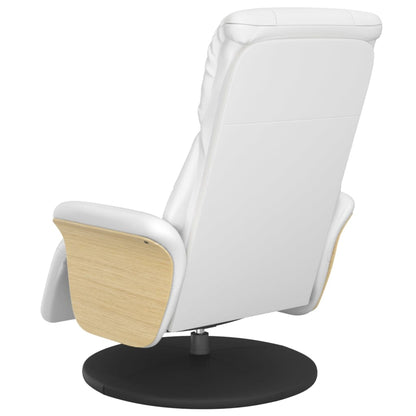 Fauteuil Verstelbaar Met Voetensteun Kunstleer Wit