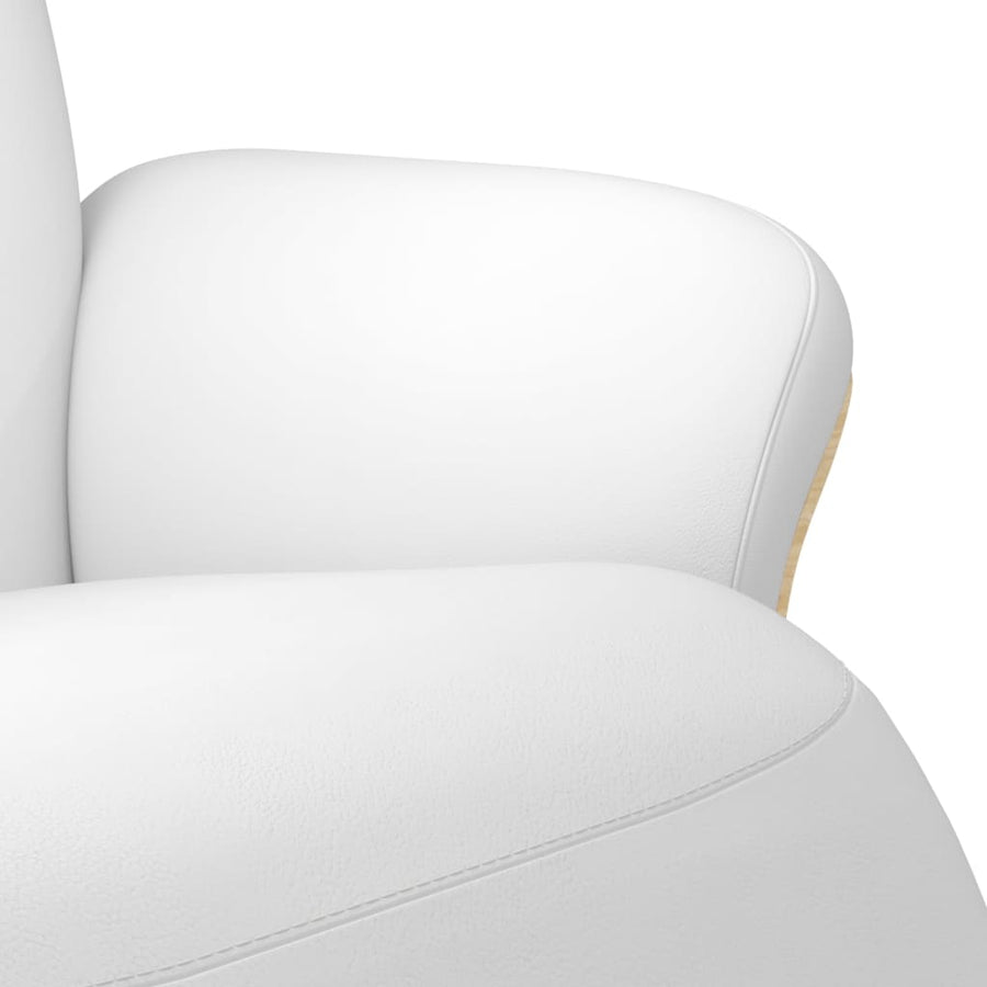 Fauteuil Verstelbaar Met Voetensteun Kunstleer Wit