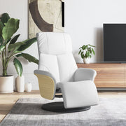 Fauteuil verstelbaar met voetensteun kunstleer wit