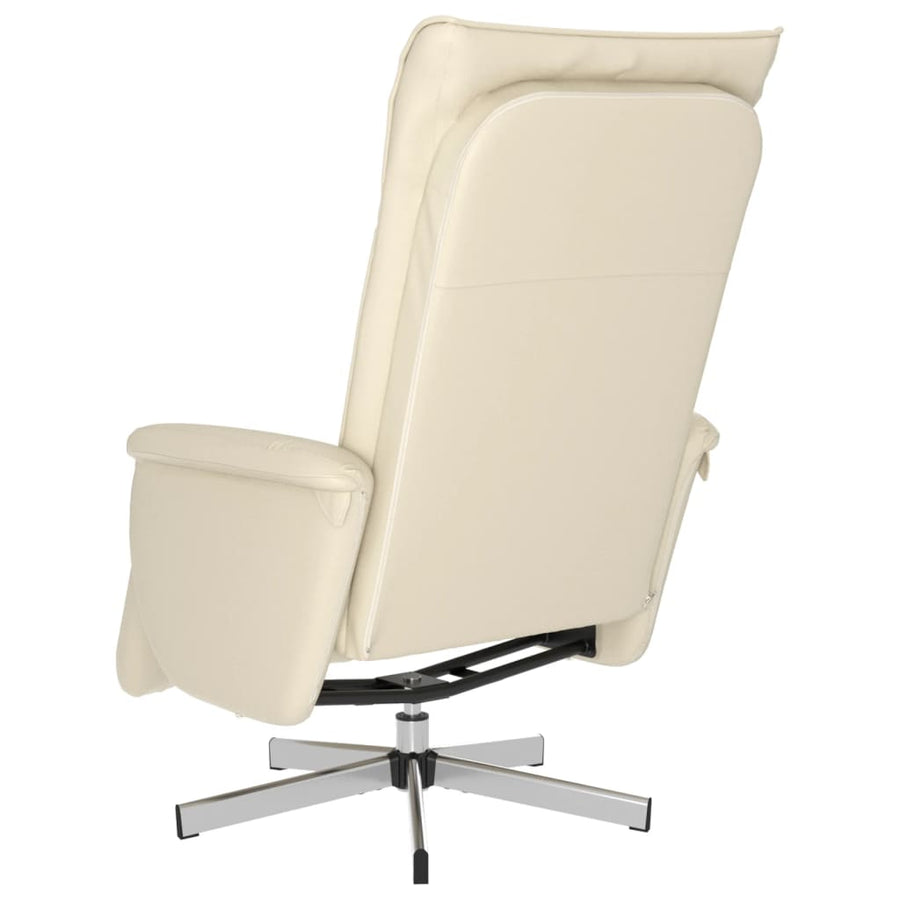 Fauteuil verstelbaar met voetensteun kunstleer crèmekleurig