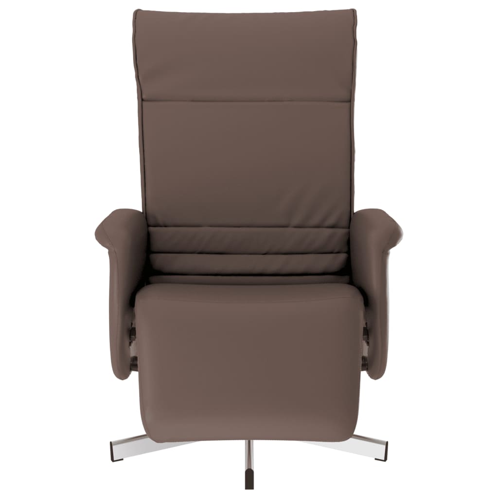 Fauteuil verstelbaar met voetensteun kunstleer bruin