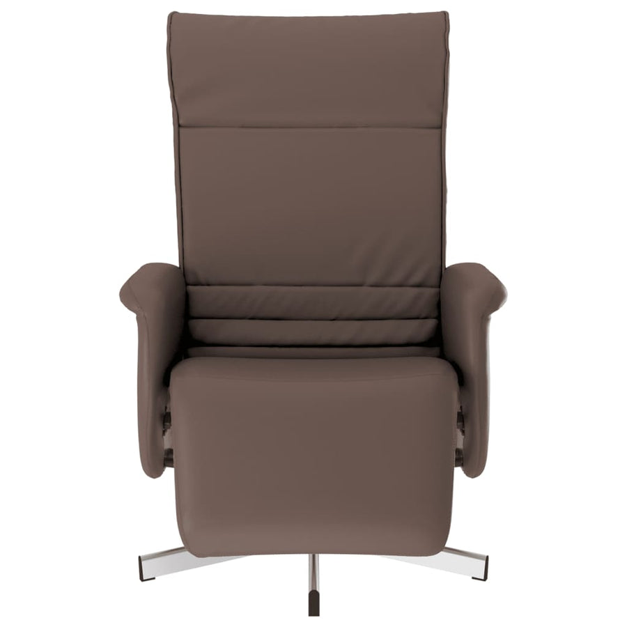 Fauteuil verstelbaar met voetensteun kunstleer bruin