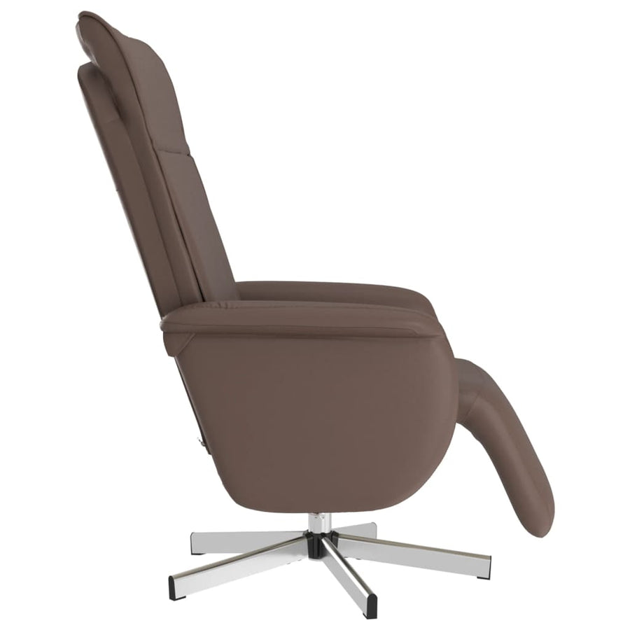 Fauteuil verstelbaar met voetensteun kunstleer bruin