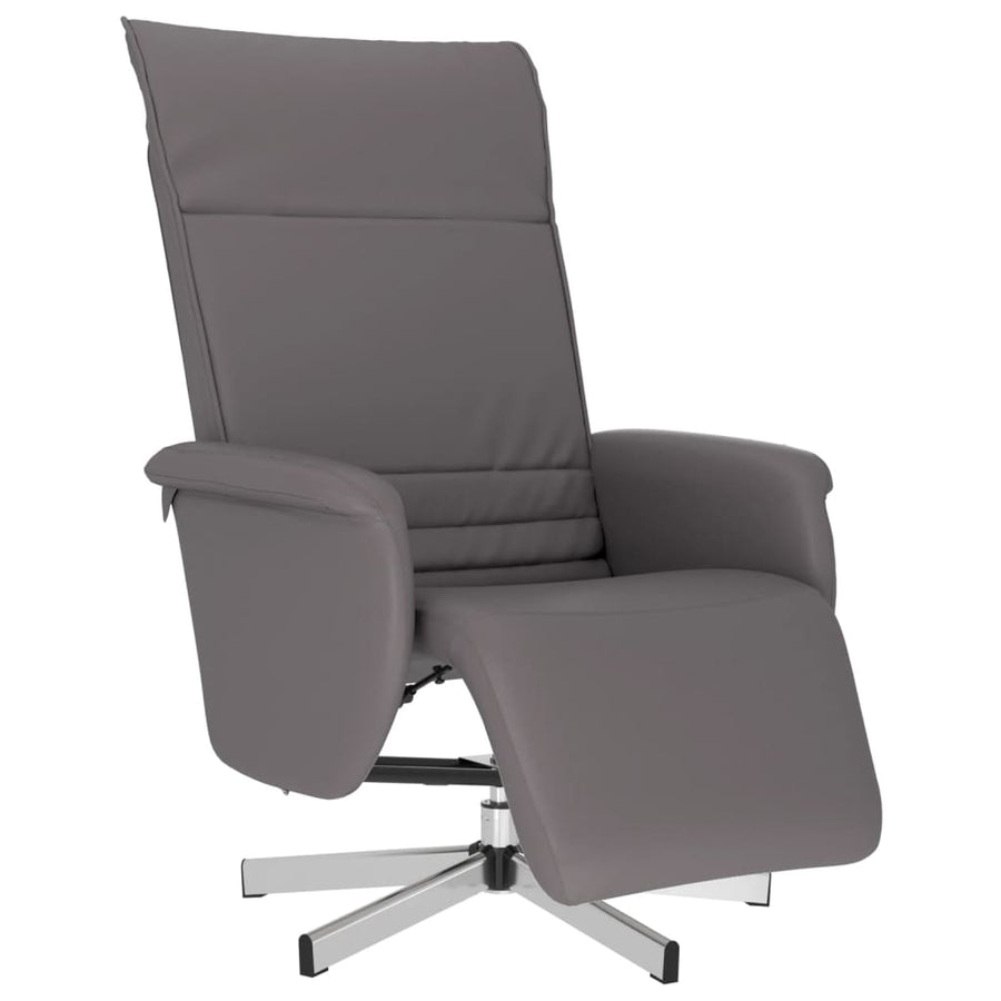Fauteuil verstelbaar met voetensteun kunstleer grijs