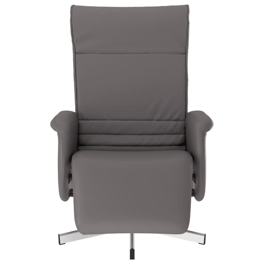 Fauteuil verstelbaar met voetensteun kunstleer grijs
