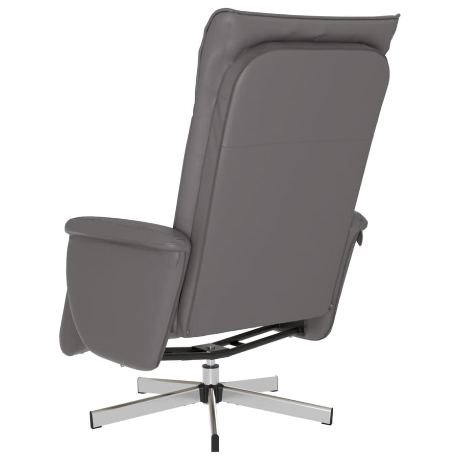 Fauteuil verstelbaar met voetensteun kunstleer grijs
