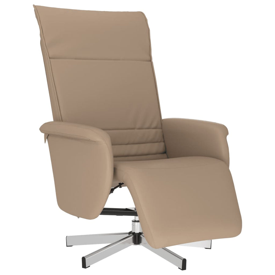 Fauteuil verstelbaar met voetensteun kunstleer cappuccinokleur