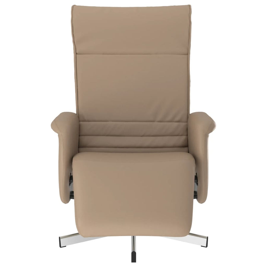 Fauteuil verstelbaar met voetensteun kunstleer cappuccinokleur