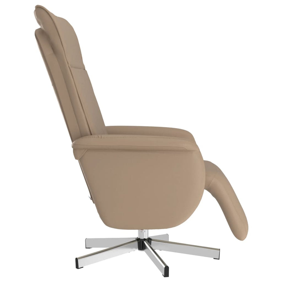 Fauteuil verstelbaar met voetensteun kunstleer cappuccinokleur