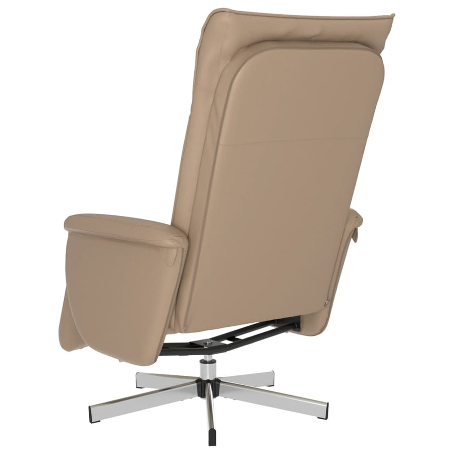 Fauteuil verstelbaar met voetensteun kunstleer cappuccinokleur