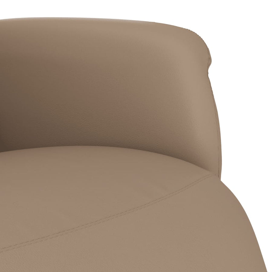 Fauteuil verstelbaar met voetensteun kunstleer cappuccinokleur