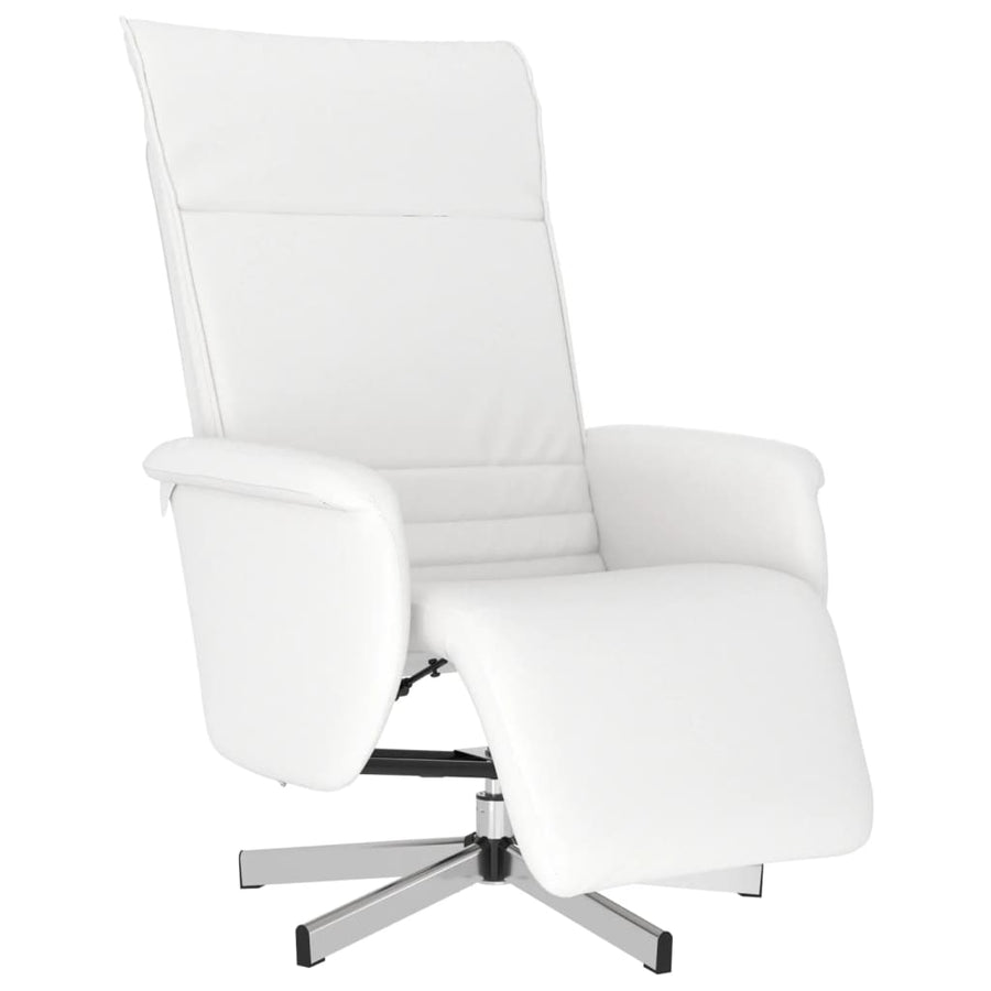 Fauteuil Verstelbaar Met Voetensteun Kunstleer Wit