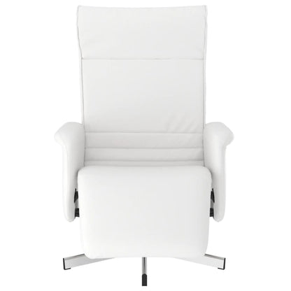 Fauteuil Verstelbaar Met Voetensteun Kunstleer Wit