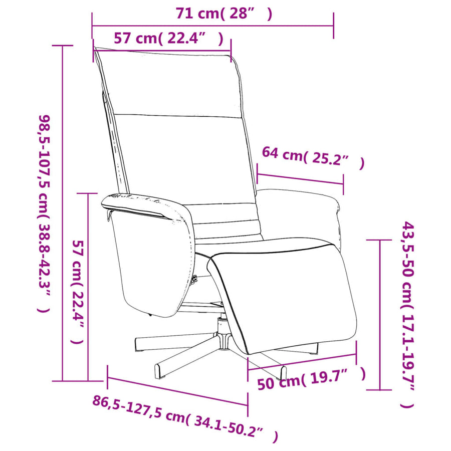 Fauteuil Verstelbaar Met Voetensteun Kunstleer Wit
