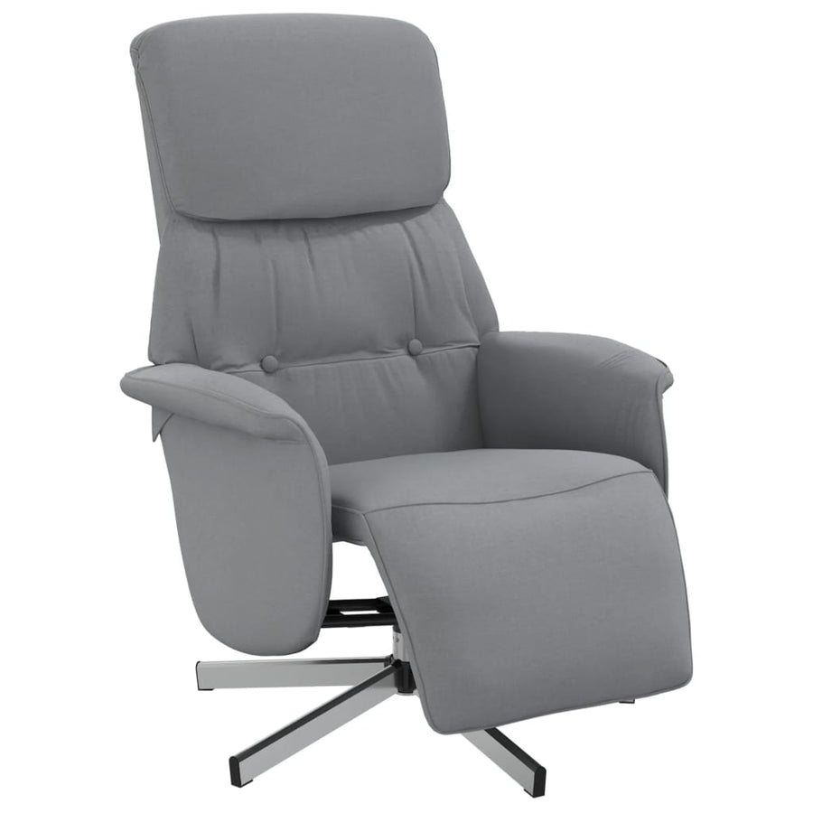 Fauteuil Verstelbaar Met Voetensteun Stof Lichtgrijs