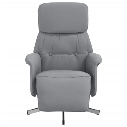 Fauteuil Verstelbaar Met Voetensteun Stof Lichtgrijs