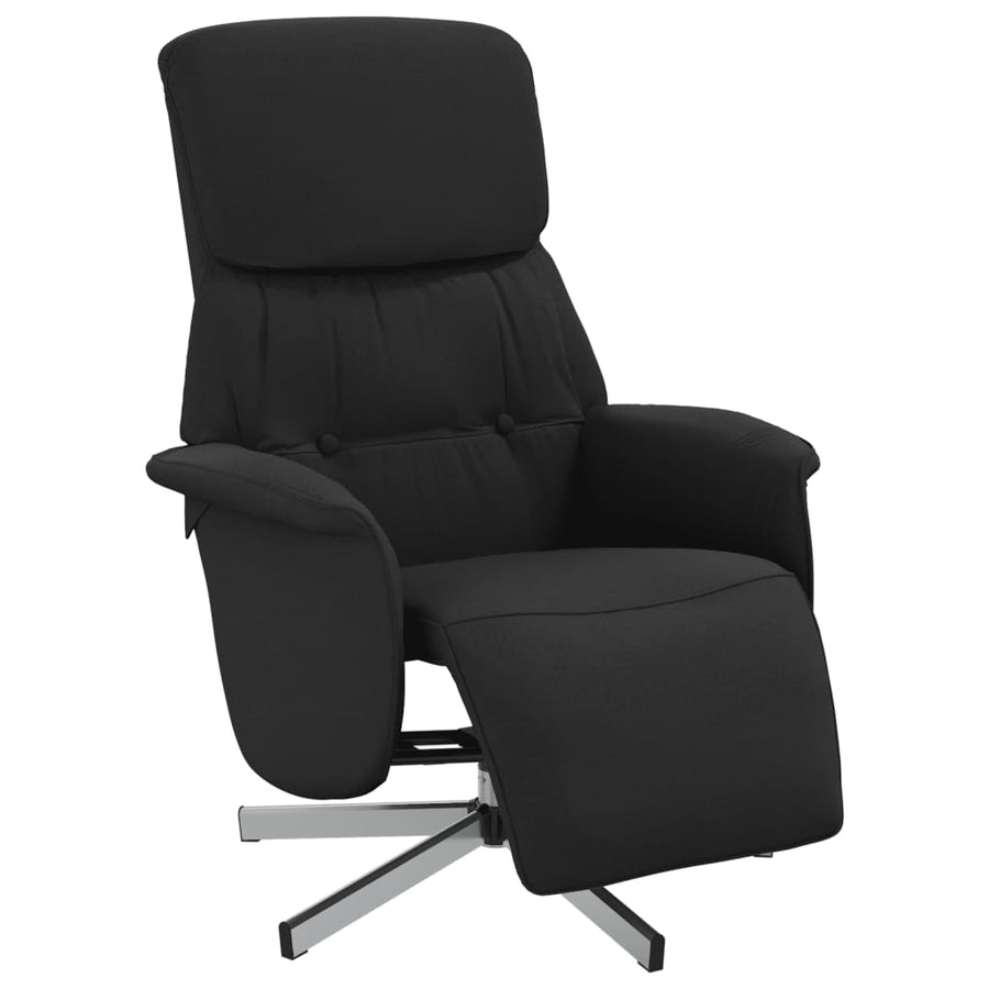Fauteuil Verstelbaar Met Voetensteun Stof Zwart