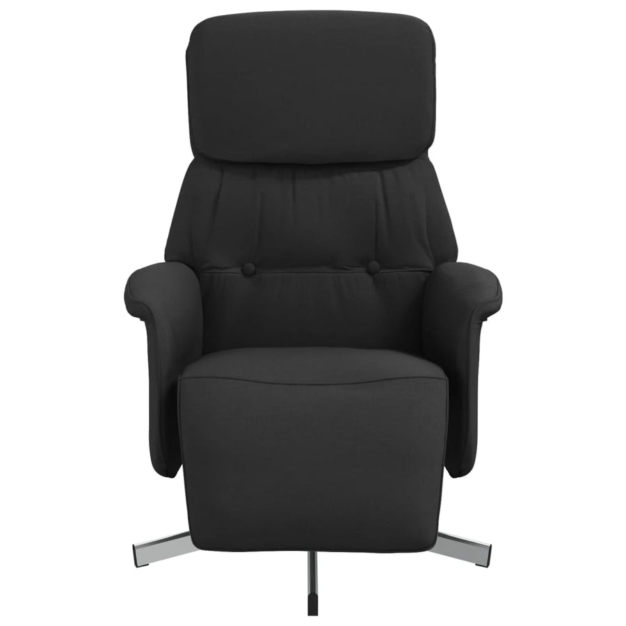 Fauteuil Verstelbaar Met Voetensteun Stof Zwart