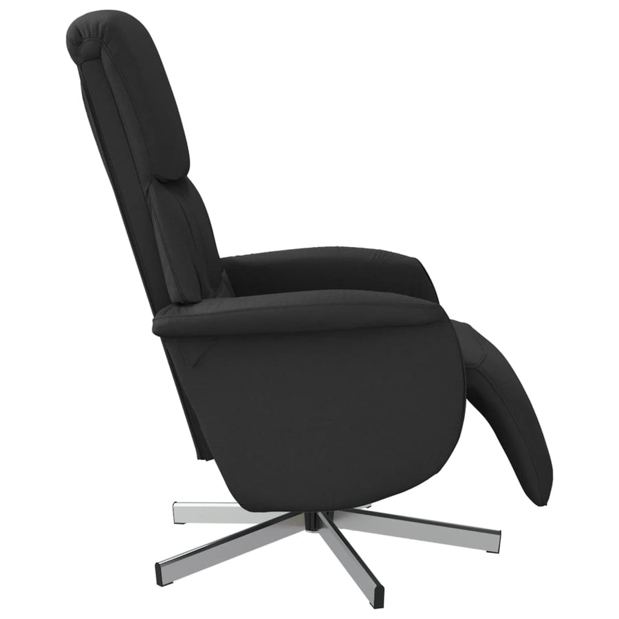 Fauteuil Verstelbaar Met Voetensteun Stof Zwart