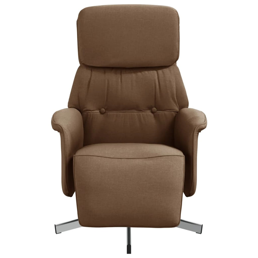 Fauteuil verstelbaar met voetensteun stof bruin